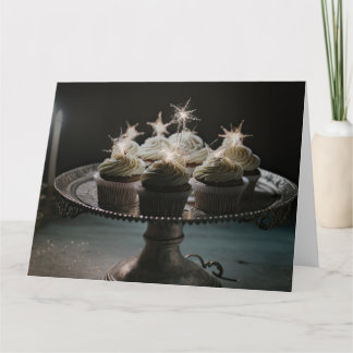Geburtstagscupcakes auf Tablett Karte