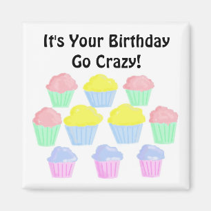 Geburtstagscupcakes mit lustigen Sprüchen Magnet