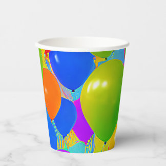 Geburtstagscups mit Balloondesign Pappbecher