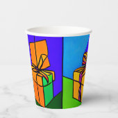 Geburtstagscups mit Geschenkdesign Pappbecher (Vorderseite)