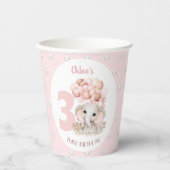 Geburtstagscups mit Niedlichem Elephantin Pink Pappbecher (Vorderseite)