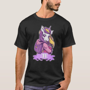 Geburtstagsdekor 11 Jahre alte Mädchen Schule Zeit T-Shirt