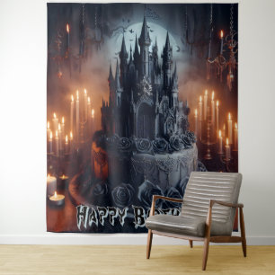 Geburtstagsdekorationen Schloss-Torte Gothic-Bann Wandteppich