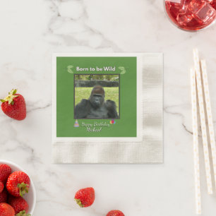 Geburtstagsdesign Dschungel mit wildem Gorilla Serviette