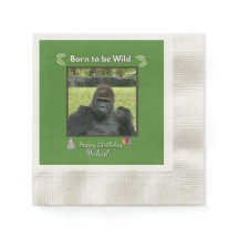 Geburtstagsdesign Dschungel mit wildem Gorilla