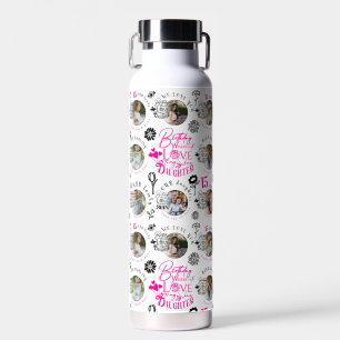 Geburtstagsdesign für Tochter mit Fotocollage Trinkflasche