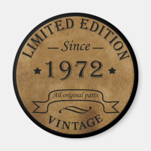 Geburtstagsdesign im Vintage-Stil von 1972 Magnet