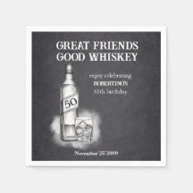 Geburtstagsdesign im Whiskey-Thema im Sketch-Stil