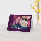 Geburtstagseide und Rose Karte (Gelbe Blume)