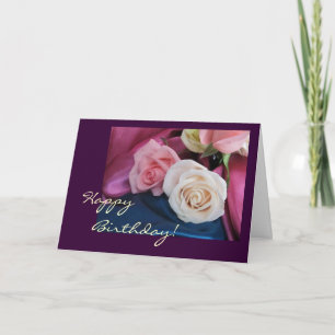 Geburtstagseide und Rose Karte