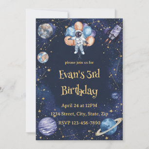 Geburtstagseinladung Adventure Galaxy   Astronaut Einladung