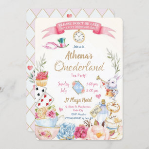 Geburtstagseinladung Alice im Wunderland Einladung