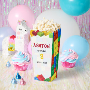Geburtstagseinladung Bausteine, Jungen Geburtstag Geschenkschachtel