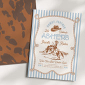 Geburtstagseinladung Blue Stripe Rodeo Einladung