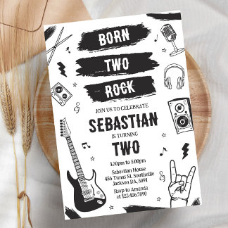 Geburtstagseinladung Born Two Rock Punk Rock Musik Einladung