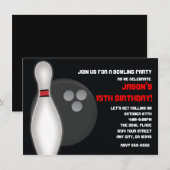 Geburtstagseinladung Bowling Bowl für Jungen oder Einladung (Vorne/Hinten)