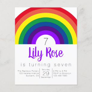 Geburtstagseinladung Budget Lila Regenbogen Flyer