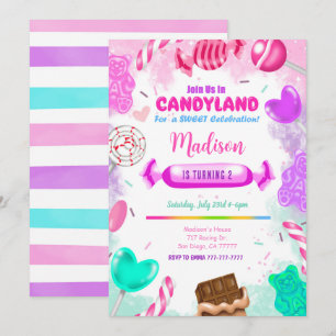 Geburtstagseinladung Candy Land Einladung