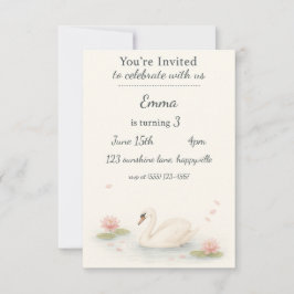 Geburtstagseinladung der Schwanenprinzessin Einladung