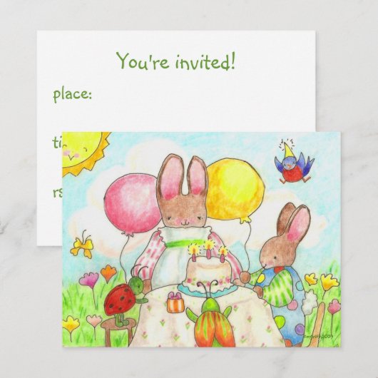 Geburtstagseinladung Einladung (Vorne/Hinten)