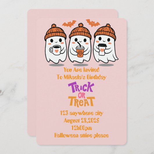 Geburtstagseinladung Einladung (Vorne/Hinten)