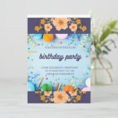 Geburtstagseinladung Einladung (Stehend Vorderseite)