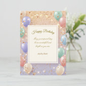 Geburtstagseinladung Elegante Karte | Alles Gute z (Stehend Vorderseite)