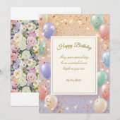 Geburtstagseinladung Elegante Karte | Alles Gute z (Vorne/Hinten)