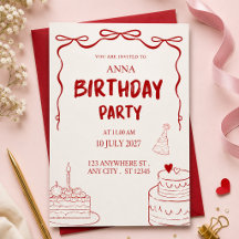 Geburtstagseinladung Elegante moderne Party-Karte