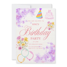 Geburtstagseinladung Floral Elegant & Bunt