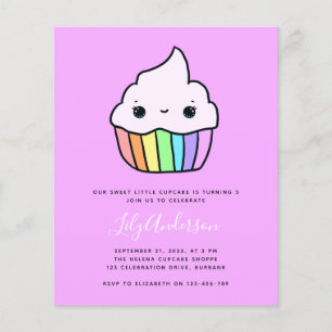 Geburtstagseinladung für das Budget-Cupcake-Kind