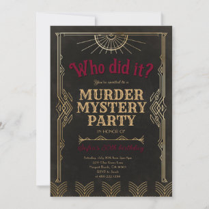 Geburtstagseinladung für ein Mörder-Mystery-Spiel Einladung