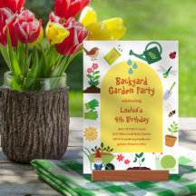 Geburtstagseinladung für eine Gartenparty im Hinte