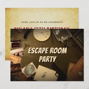 Geburtstagseinladung für eine Mystery-Game-Escape- Einladung