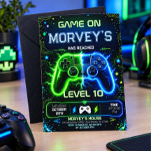 Geburtstagseinladung für einen grünen Gamer