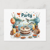 Geburtstagseinladung für Fischliebhaber Postkarte (Vorderseite)