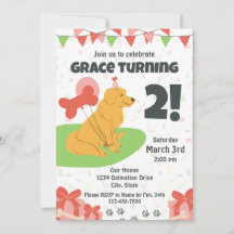 Geburtstagseinladung für Golden Retriever