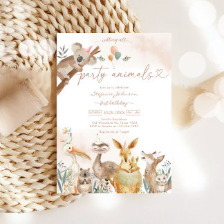 Geburtstagseinladung für Kinder - Party-Tiere Einladung