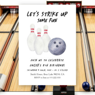 Geburtstagseinladung für Kinder zum Bowling Einladung