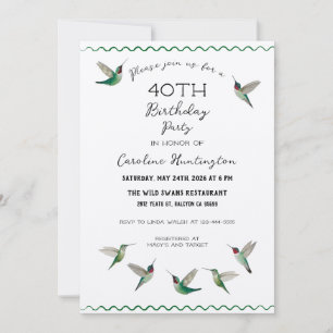 Geburtstagseinladung für Kolibris Einladung