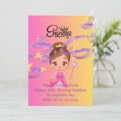 Geburtstagseinladung für Prinzessin, digitaler Dow Einladung (Stehend Vorderseite)