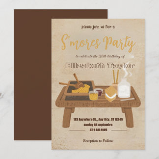 Geburtstagseinladung für S'mores-Party – Gemütlich Einladung