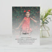 Geburtstagseinladung Geburtstagsparty Foto Grau Einladung (Stehend Vorderseite)