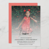 Geburtstagseinladung Geburtstagsparty Foto Grau Einladung (Vorne/Hinten)