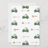 Geburtstagseinladung Grüner Traktor Junge Einladung (Rückseite)