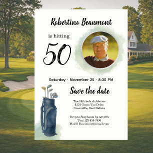 Geburtstagseinladung im Golf-Design zum 50. Geburt Einladung