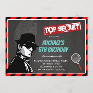 Geburtstagseinladung im Thema Geheimagent Einladung