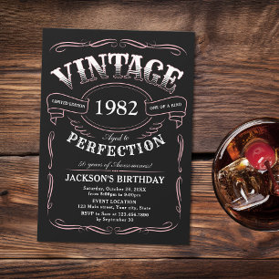 Geburtstagseinladung im Vintage-Whiskey-Thema für Einladung