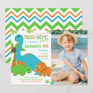 Geburtstagseinladung Jungen Dinosaurier / Dino-Par Einladung
