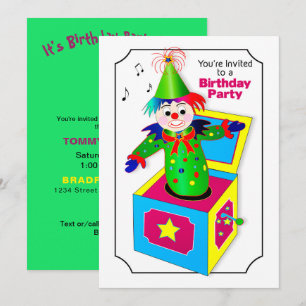 Geburtstagseinladung, Kinders Jack-in-the-Box Einladung